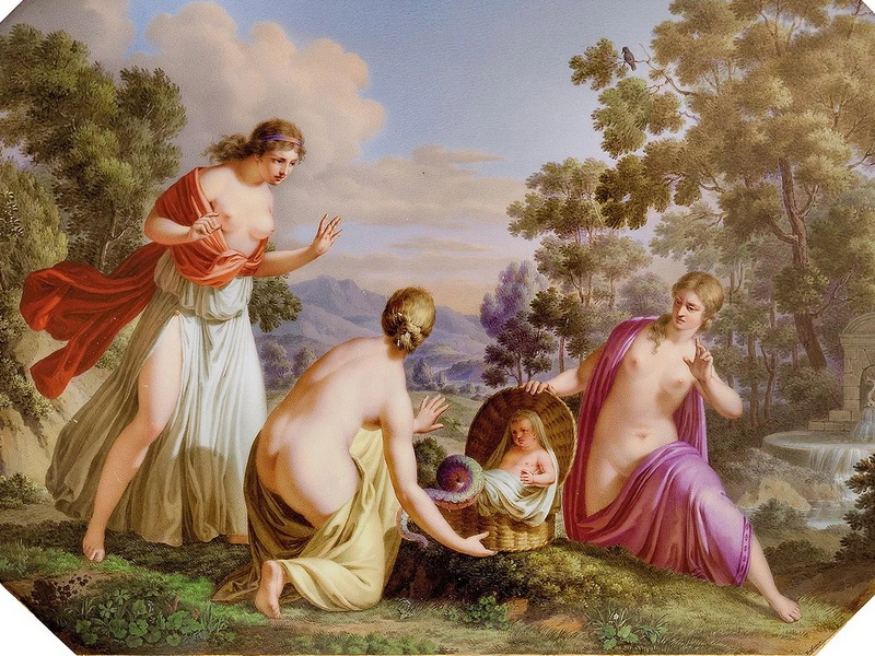 1790-Moritz Michael Daffinger - Le figlie di Cecrope trovano Erittonio